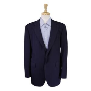 Chipp New York Navy Blue Gold Metal Buttons 2-Btn Blazer Jacket 44L